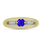 Anel de Prata com Banho de Ouro com Ágata Azul e Topázio Branco  Contraste: Cabeca de Veado (800)