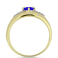 Anel de Prata com Banho de Ouro com Ágata Azul e Topázio Branco  Contraste: Cabeca de Veado (800)