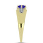 Anel de Prata com Banho de Ouro com Ágata Azul e Topázio Branco  Contraste: Cabeca de Veado (800)