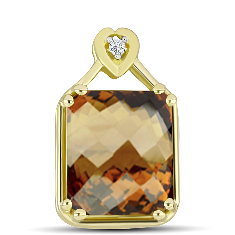 Pendente de Prata com Banho de Ouro com Quartzo Cognac e Topázio Branco 1 