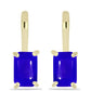 Brincos de Prata com Banho de Ouro com Ágata Azul