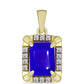 Pendente de Prata com Banho de Ouro com Ágata Azul e Topázio Branco