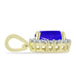 Pendente de Prata com Banho de Ouro com Ágata Azul e Topázio Branco
