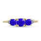 Anel de Prata com Banho de Ouro com Ágata Azul e Topázio Branco