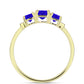 Anel de Prata com Banho de Ouro com Ágata Azul e Topázio Branco