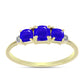 Anel de Prata com Banho de Ouro com Ágata Azul e Topázio Branco