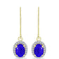 Brincos de Prata com Banho de Ouro com Ágata Azul e Topázio Branco