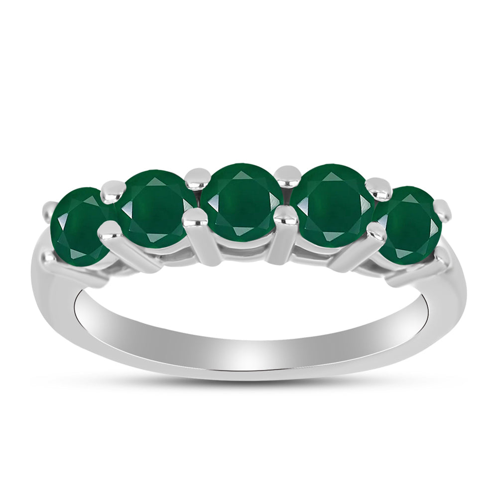 Anel de Prata com Calcedônia Verde 3 