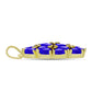 Pendente de Prata com Banho de Ouro com Ágata Azul e Topázio Branco  Contraste: Cabeca de Veado (800)