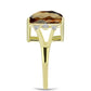 Anel de Prata com Banho de Ouro com Quartzo Cognac e Topázio Branco  Contraste: Cabeca de Veado (800)