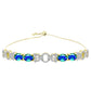 Pulseira de Prata com Banho de Ouro com Quartzo Pavão e Topázio Branco  Contraste: Cabeca de Veado (800)