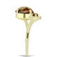 Anel de Prata com Banho de Ouro com Quartzo Cognac