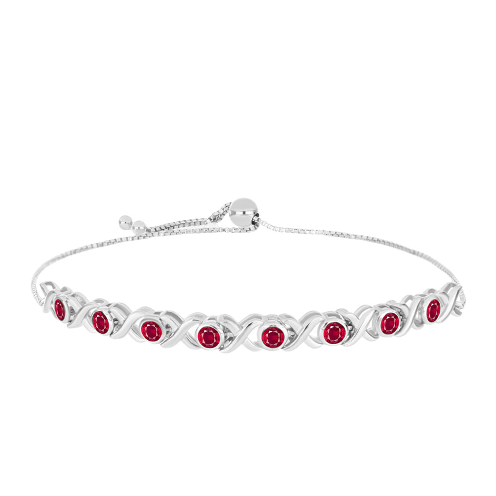 Pulseira de Prata com Rubi de Madagáscar  Contraste: Cabeca de Veado (800) 1 
