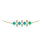 Pulseira de Prata com Banho de Ouro com Opala Azul Paraib da Etiópia e Topázio Branco  Contraste: Cabeca de Veado (800)