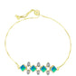 Pulseira de Prata com Banho de Ouro com Opala Azul Paraib da Etiópia e Topázio Branco  Contraste: Cabeca de Veado (800)