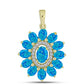 Pendente de Prata com Banho de Ouro com Opala Azul Paraib da Etiópia e Topázio Branco