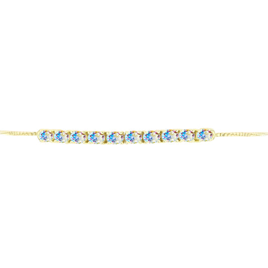 Pulseira de Prata com Banho de Ouro com Moissanite efeito gelo  Contraste: Cabeca de Veado (800)