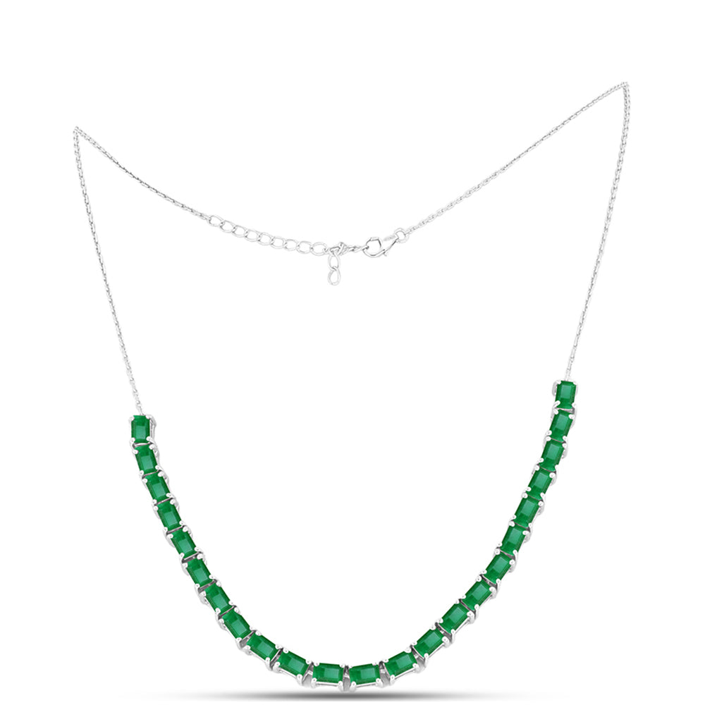 Colar de Prata com Esmeralda do Brasil  Contraste: Cabeca de Veado (800)
