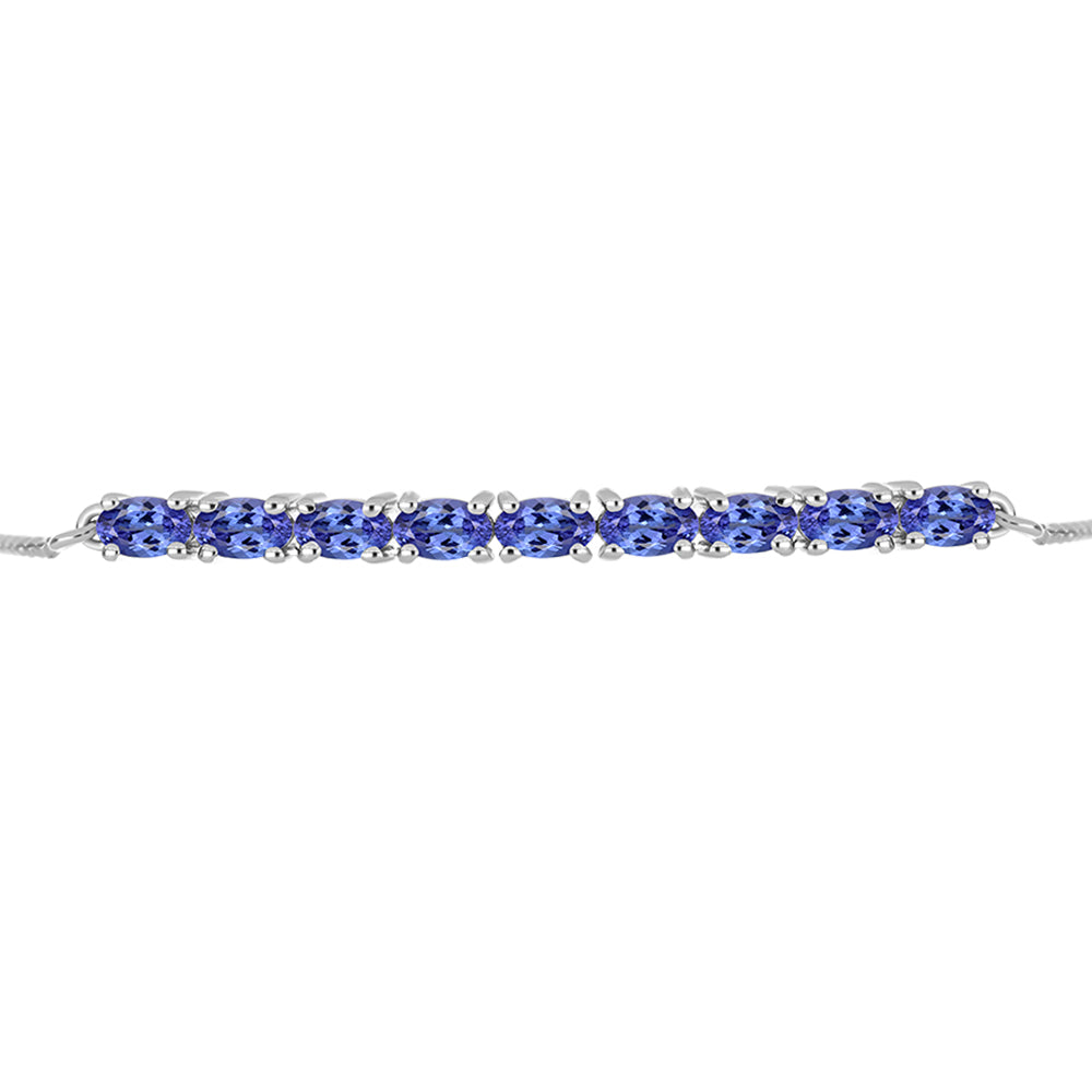 Pulseira de Prata com Tanzanite  Contraste: Cabeca de Veado (800)