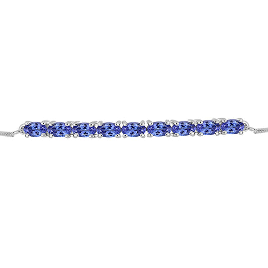 Pulseira de Prata com Tanzanite  Contraste: Cabeca de Veado (800)