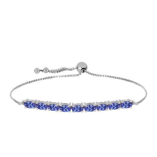 Pulseira de Prata com Tanzanite  Contraste: Cabeca de Veado (800)