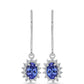 Brincos de Prata com Tanzanite e Topázio Branco
