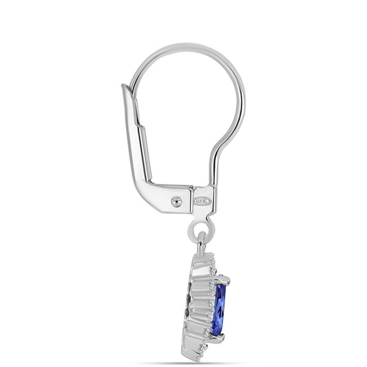 Brincos de Prata com Tanzanite e Topázio Branco
