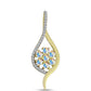 Pendente de Prata com Banho de Ouro com Moissanite efeito gelo e Topázio Branco