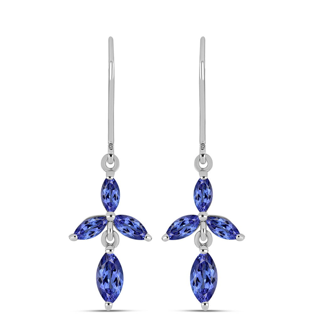 Brincos de Prata com Tanzanite