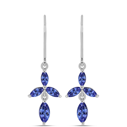 Brincos de Prata com Tanzanite