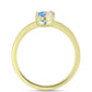 Anel de Prata com Banho de Ouro com Moissanite efeito gelo