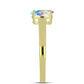 Anel de Prata com Banho de Ouro com Moissanite efeito gelo