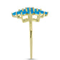 Anel de Prata com Banho de Ouro com Opala Azul Paraib da Etiópia  Contraste: Cabeca de Veado (800)