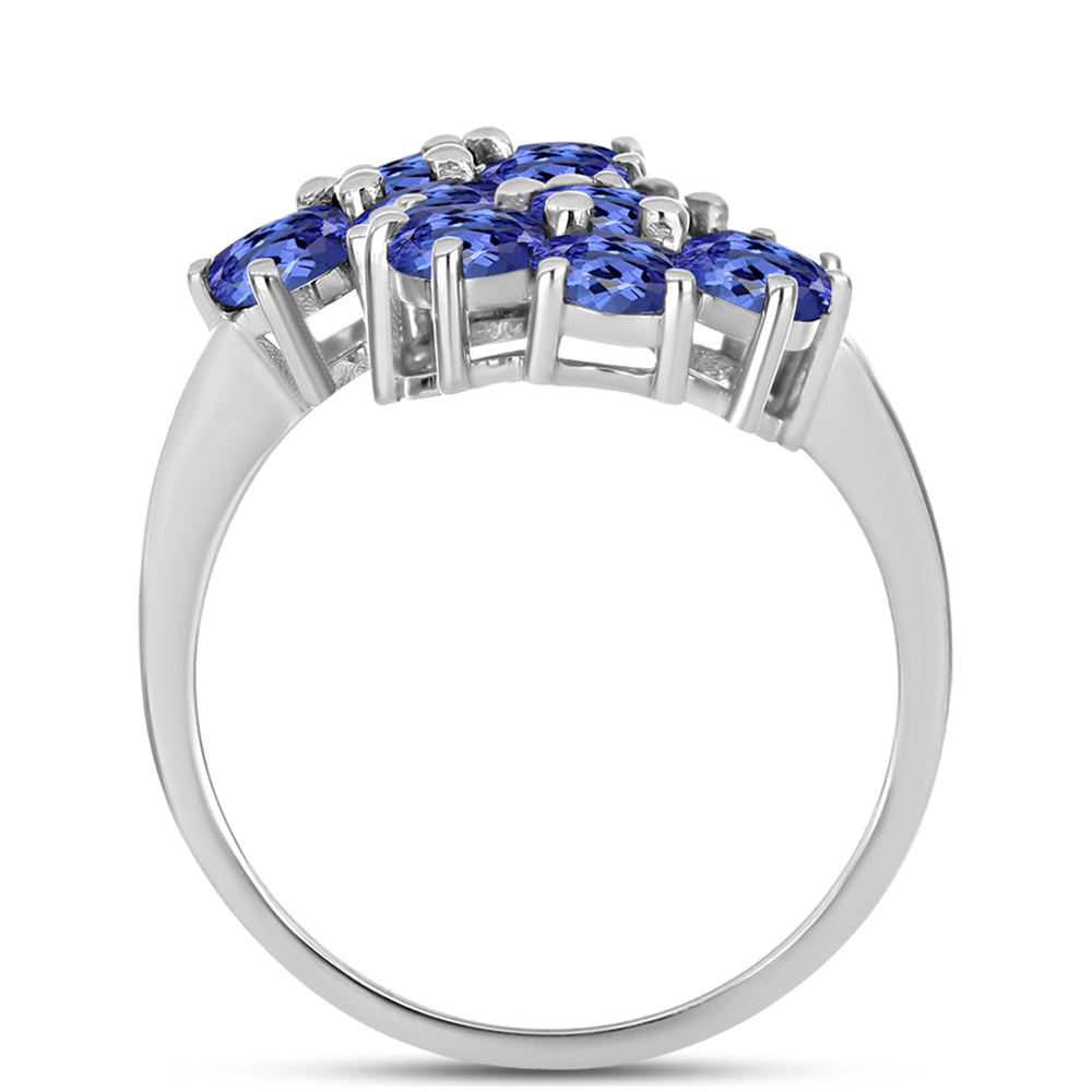 Anel de Prata com Tanzanite  Contraste: Cabeca de Veado (800) 2 
