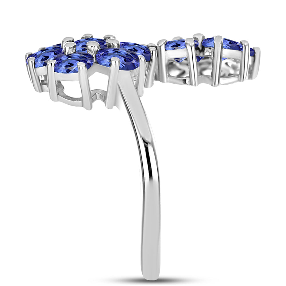 Anel de Prata com Tanzanite  Contraste: Cabeca de Veado (800)