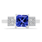 Anel de Prata com Tanzanite e Topázio Branco
