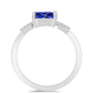 Anel de Prata com Tanzanite e Topázio Branco