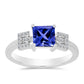 Anel de Prata com Tanzanite e Topázio Branco