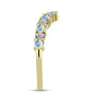 Anel de Prata com Banho de Ouro com Moissanite efeito gelo e Topázio Branco