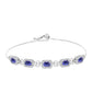 Pulseira de Prata com Tanzanite e Topázio Branco  Contraste: Cabeca de Veado (800)