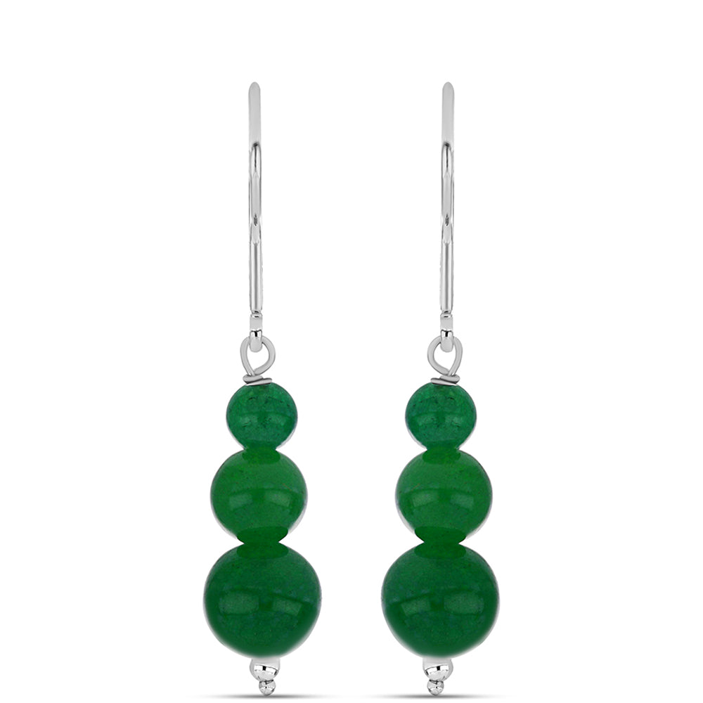 Brincos de Prata com Quartzo Verde de Spruce Pine