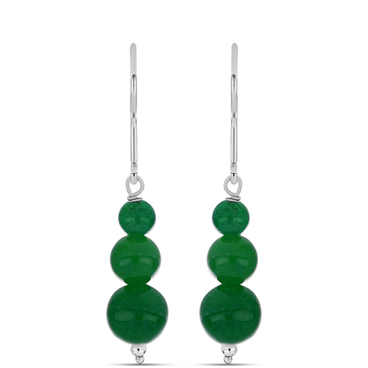 Brincos de Prata com Quartzo Verde de Spruce Pine