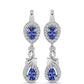Brincos de Prata com Tanzanite e Topázio Branco