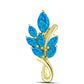 Alfinete de Prata com Banho de Ouro com Opala Azul Paraib da Etiópia