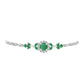 Pulseira de Prata com Esmeralda do Brasil e Topázio Branco  Contraste: Cabeca de Veado (800)