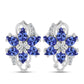 Brincos de Prata com Tanzanite e Topázio Branco  Contraste: Cabeca de Veado (800)