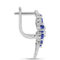 Brincos de Prata com Tanzanite e Topázio Branco  Contraste: Cabeca de Veado (800)