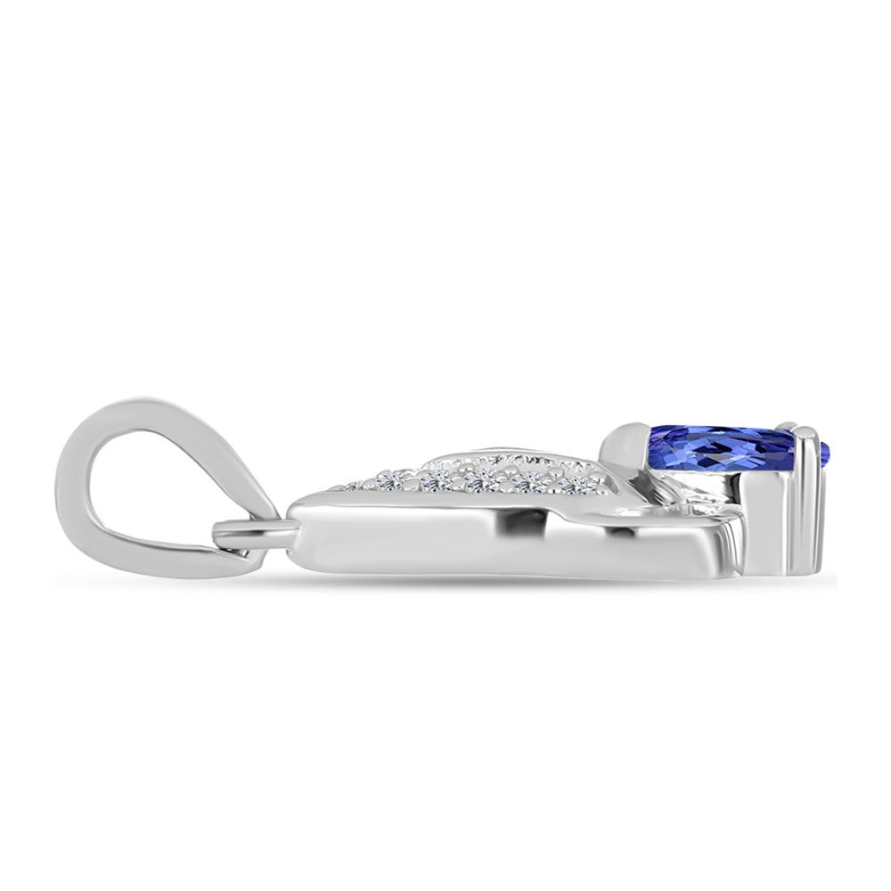 Pendente de Prata com Tanzanite e Topázio Branco