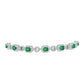 Pulseira de Prata com Esmeralda do Brasil e Topázio Branco  Contraste: Cabeca de Veado (800)
