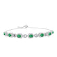 Pulseira de Prata com Esmeralda do Brasil e Topázio Branco  Contraste: Cabeca de Veado (800)